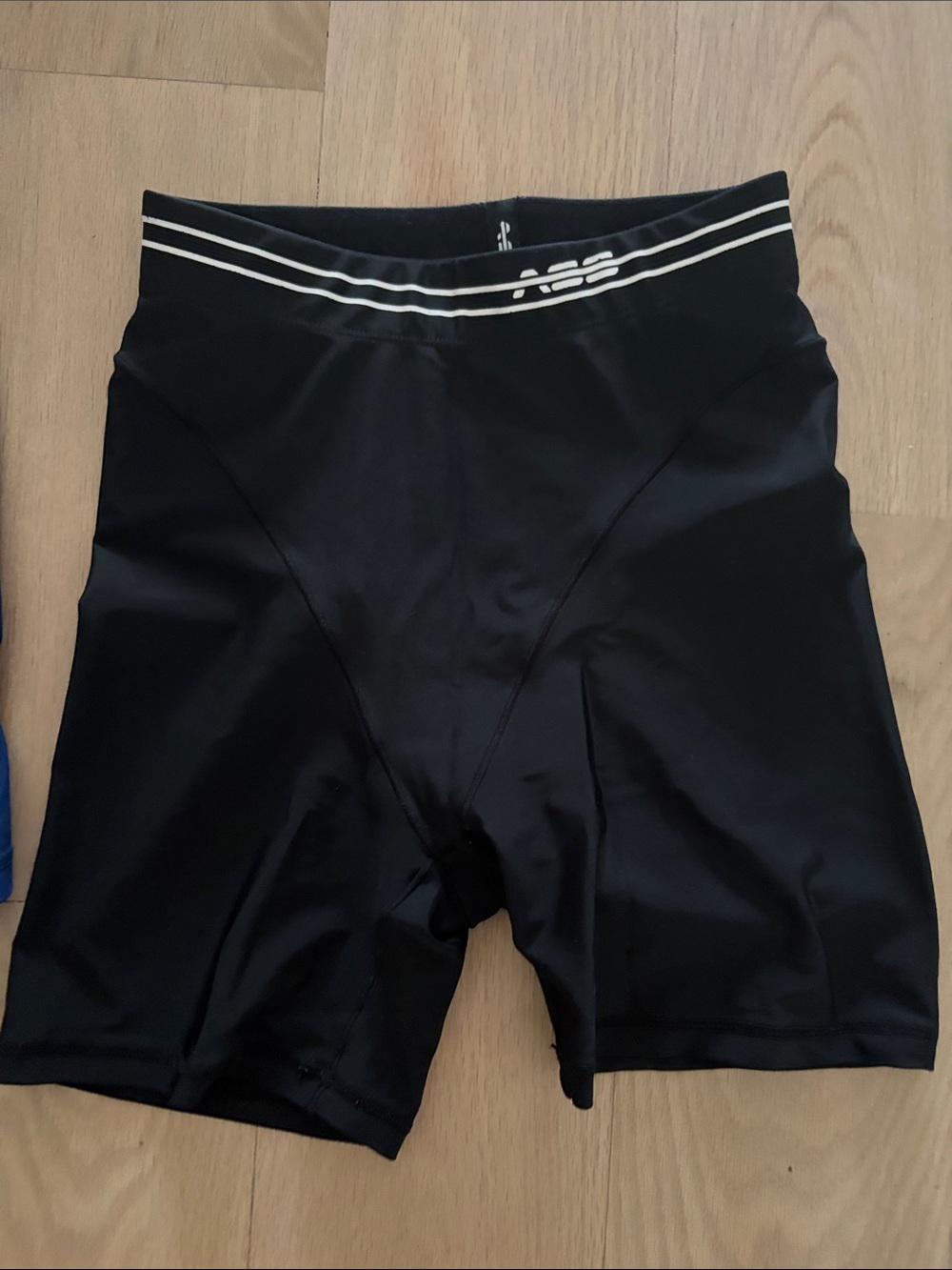 Adam Selman French Cut Athletic Compression Shorts - Navy & Black - Picture 4 of 7